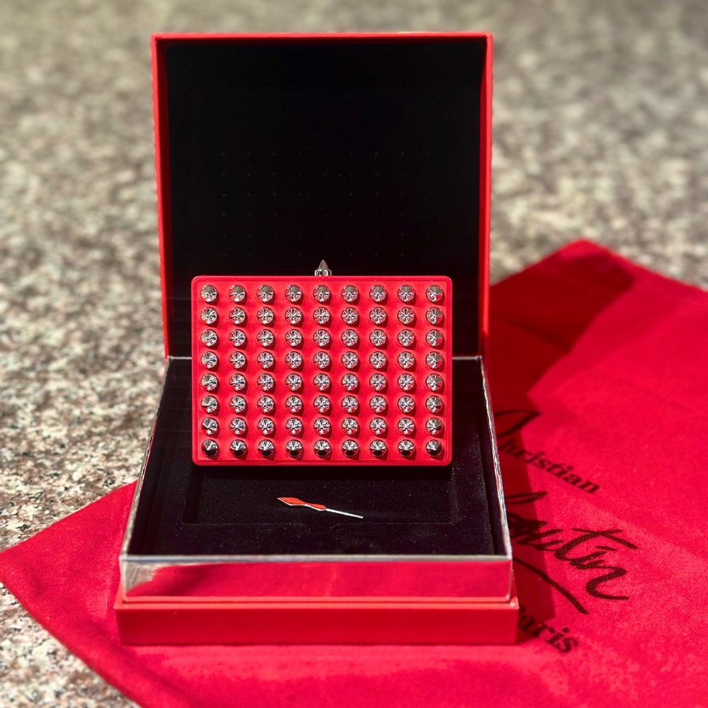 LOUBOUTIN ♥️ Christian Louboutin Red Studded Case WITH DUSTBAG - Picture 3 of 8